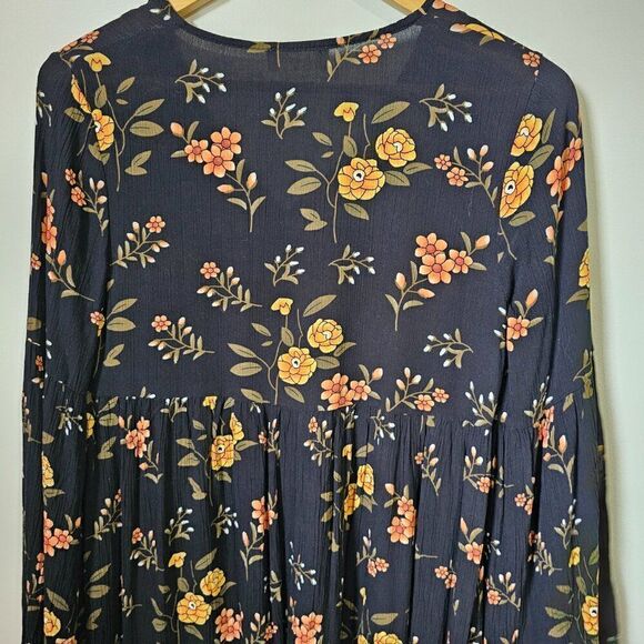 NEVER WORN ALTAR'D STATE FLORAL BELL SLEEVES BOHO BABYDOLL STYLE SHORT DRESS SM - Picture 9 of 16